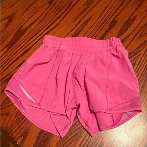 Lululemon Athletica Bright Pink Athletic Shorts, hotty hot high-rise  4” inseam
